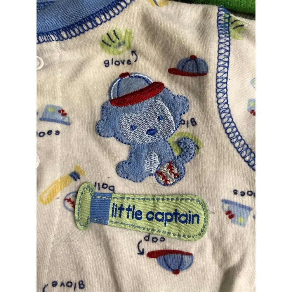Carter’s Circo Baby Boy Newborn Sleepwear Bodysuit Outfit Lot of 3 Sports